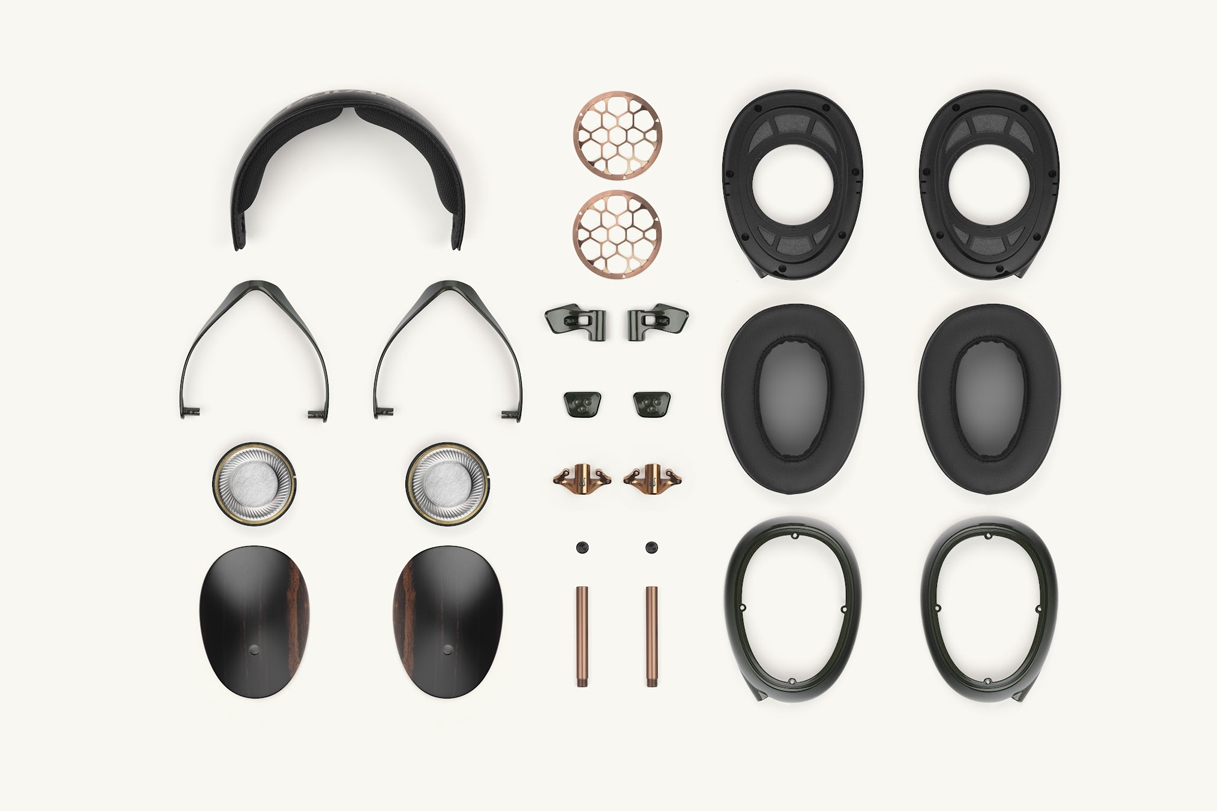 Alle deler og komponenteri Meze Strada hodetelefoner