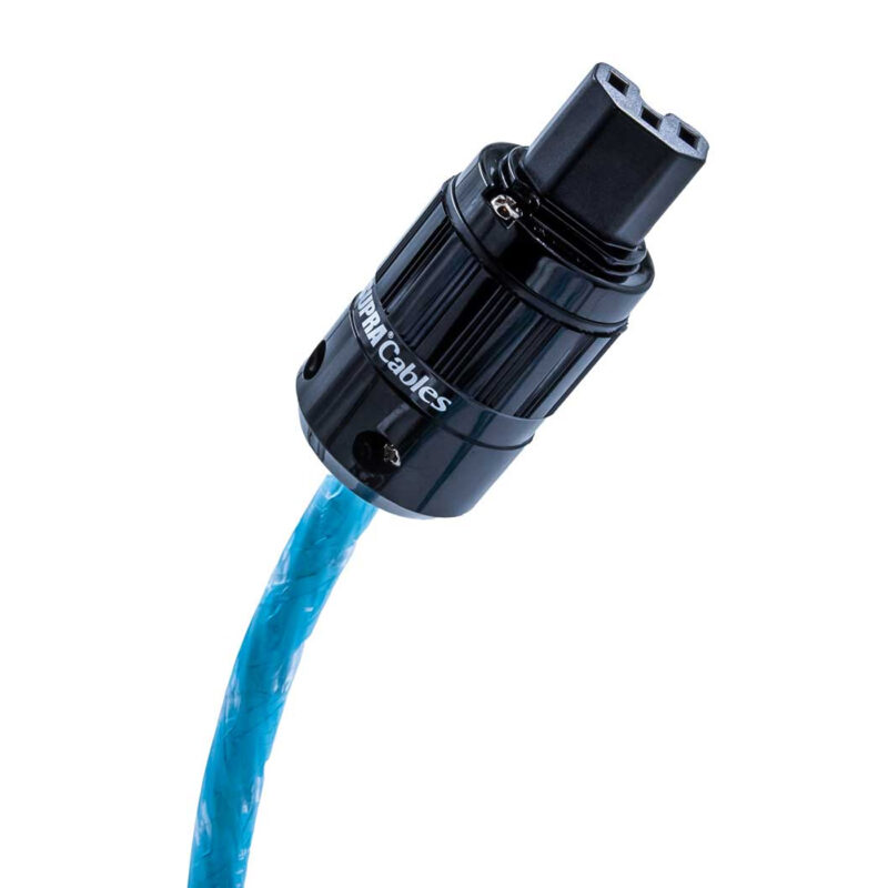 Supra-strømkabel-Excalibur-2.5-EU-1m-C13-kontakt,-transparent-Isblå-2 SUPRA LoRad Excalibur – Rhodium Edition