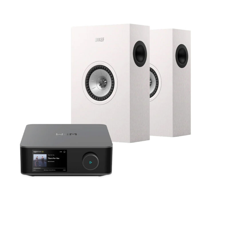 Stereopakke med Wiim Amp Ultra og KEF Q4 Vegghengte høyttalere