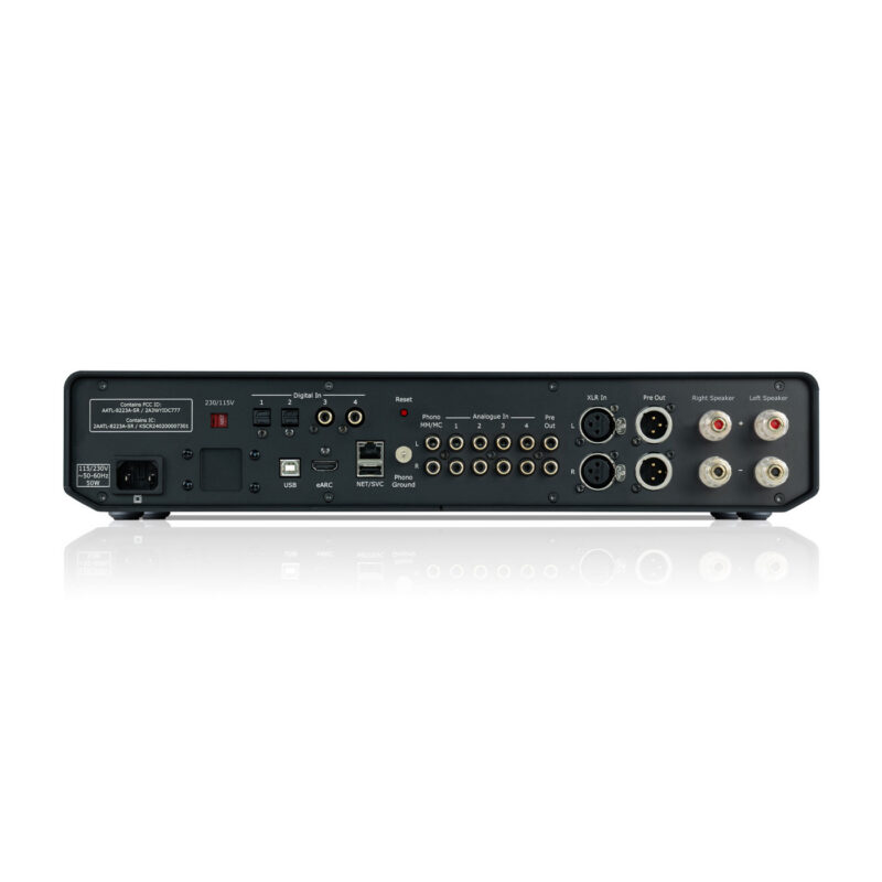 Cyrus 80 AMP streamingforsterker sett bakfra